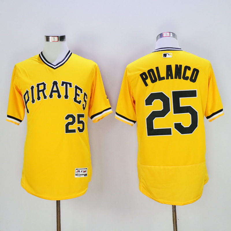 Men Pittsburgh Pirates 25 Polanco Yellow Elite MLB Jerseys